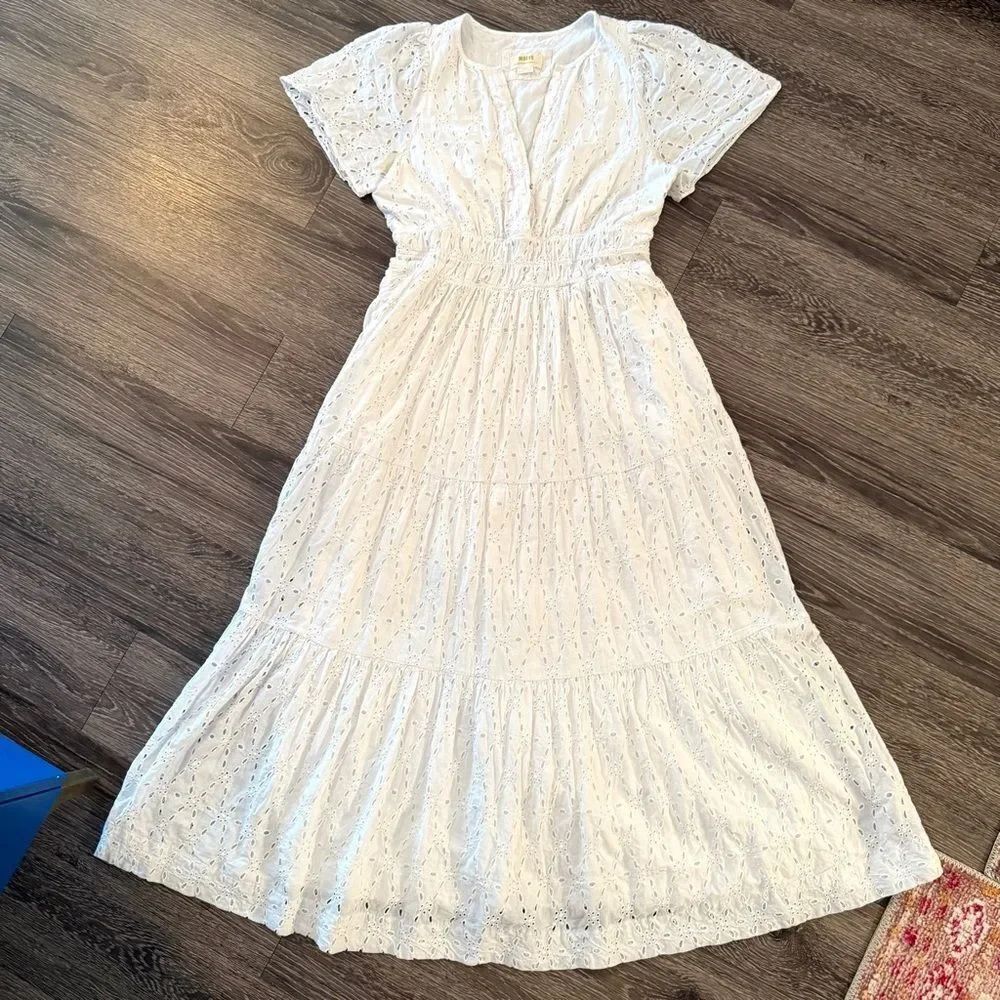 Anthropologie Maeve Somerset Eyelet Maxi Dress
